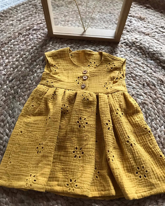 Robe d'été - fleur moutarde By Nanar & Loulou
